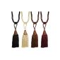 Tieback tassels set of 2 with wood about 55 cm Curtain trimmings color choice Deco # 183 (black)