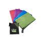 Microfibre travel towel 130cm x 80cm - Packtowl / Camping towels - Microfibre travel towel (Green / Green) (Equipment)