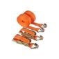 Brown 1000-2-600 + 3040 / VE2 strap 2000 daN, two-piece, orange color, 6 m length, 35 mm width, with ratchet and J-hook (Automotive)
