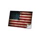Flag USA 4, World Map, Skin Stickers Foil Laptop Vinyl Decal Design foil with leather effect laminate and colorful design for 15.6 