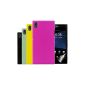kwmobile® 5in1: Stunning ultra-thin 4x chic case for Sony Xperia Z1 in Black, Yellow etc.  - Completes the design of your Sony Xperia Z1 (Wireless Phone Accessory)