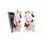 kwmobile® chic leather case for Sony Xperia Z1 with magnetic closure practice.  Several butterflies pattern looks available (Wireless Phone Accessory)