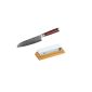 GRÄWE® Damascus knife with hardwood handle incl. Grindstone 400/1000