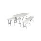 benches and folding table