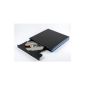 Burn USB 3.0 Blu-ray BD Burner Slim Drive external BluRay / DVD / CD and read for notebook / laptop / ultrabook / PC (Black-Blue)