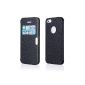 EGO® Flip Case for iPhone 5 5S Black luxury Magnetic Flip Cover Phone Case Cover Book Style Case