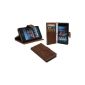 Sony Xperia Z1 Compact Book Case Cover Case Bag Wallet Book Style Stand function with Brown @ Energmix (Electronics)