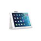 Bingsale Leather Case for iPad Air with flap / stand positioning support and wakes (White) (Electronics)