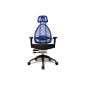 Topstar Open Art 2010 OPA0TB980 office swivel chair with armrests / black seat / backrest and headrest blue (household goods)