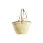 Plaisirs de France SCO 1100 Shopping basket for the beach or palm fiber with handle and leather straps Woven Hand (Kitchen)