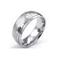 Konov jewelry men-s ring, women's ring, stainless steel, Retro engraving flower, silver - Gr.  54 (Jewelry)