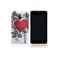 Creator Case for Nokia Lumia 530 - Case / Cover / white protective Case Rigid Plastic (rigid rear) with red heart pattern grunge (Electronics)