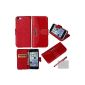 xhorizon® Luxury Upscale Soft Case Cover Case Wallet Pu Leather Magnetic Stand for iPhone stylus 5C + + + Free Cleaning Cloth Screen Film (Red) (Wireless Phone Accessory)