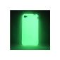 youcase - Day'n'Night Case Apple iPhone 4 4S Glow Cover Cover Green Gel Silicone TPU green (Electronics)