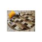 Designer Velour carpet Mystic Karo beige brown caramel in 24 sizes