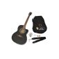 ts Ideas 4570 Electroacoustics Western guitar black with 4 band EQ pickup / pickup and accessory: padded bag, strap, spare strings and pitch pipe (Electronics)