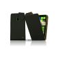 Premium Flip Case Handy Bag for Nokia Lumia 620 Wallet Flip Cover Case Cover - ultra thin - magnetic closure in black / black - bi-color (Electronics)