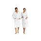 Sauna bathrobe coat with hood, terry, cotton, Athens, Color: White, Size: XL