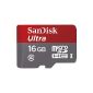 Memory Card SanDisk Ultra 16GB microSDHC Class 10 UHS-I with a read speed of up to 48 MB / s for Android + SD Adapter (SDSDQUAN-016G-G4A) (Personal Computers)