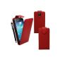 BAAS® Samsung Galaxy S4 i9190 Mini Flip Red Leather Case Cover + 2x Screen Protector + Stylus For Capacitive Touch Screen (Electronics)