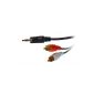 Audio cable jack 3, 5 mm gold contact to RCA phono x 2, 3 m (Electronics)