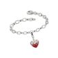 Exclusive SilberDream Charms - bracelet completely organized with a silver heart charm kristalle swarovski elements - Sterling Silver 925 - FCA117 (Jewelry)