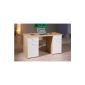 Links - Office Furniture Computer Pc Bollo Table 2 Doors 2 Drawers Decor Wood Nature And White