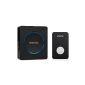 AVANTEK DT32 radio Portable doorbell kit, 48 ringtones, 200m range [1 doorbell transmitter & 1 plug-in door chime receiver], Black (Misc.)