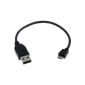 USB 2.0 (A to Micro-B).  23cm short.  short cable