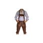 Lederhosen costumes Ernst brown with intricate embroidery, 100% cowhide (Textiles)
