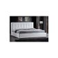 Leather beds white leatherette bed bed frame bed frame 180x200 cm upholstered beds material Grade A ++ great Lederoptik including slatted double bed size measures, eco-friendly materials in stock model no.  MB-040-18-01 TF