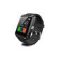 VKTECH® Bluetooth Watch Support 3.0version Passomètre / photography / barometer / Vibration / m altitude for iPhone 4, 4S, 5, 5S, Sumsung S3, S4, Note 2 Note 3 Note 4 etc (Black) (Electronics)