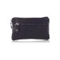 Key pocket with 2 keyrings in soft, smooth leather with Black (Luggage)