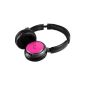 MusicMan Bass Head Stereo Headphones (battery, MP3 player, FM radio and MicroSD card slot) pink (electronics)