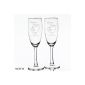 two champagne glasses engraved motif incl. heart with many little hearts