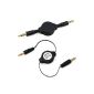 Retractable 3.5mm Audio -aux cable suitable for iPod, Iphone 4, 5, 5 S, 6, Samsung Galaxy S3 S4 S5MP3 players, cell phones, PDAs, and other devices with a standard 3.5mm headphone jack , Black (Electronics)