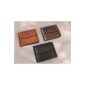 Wallet purse with Dollarclip genuine black leather brown or cognac New (Textiles)
