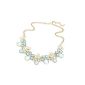 Bocideal Bohemia Crystal Flower Leaves Bib Necklace Chunky Statement (Light Blue) (Jewelry)