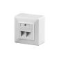 Ligawo Cat ® combined data network outlet box 6 Network + flat surface of fully shielded housing in die cast metal (Accessory)