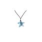 Gemshine - Women - Necklace - Pendant - Starfish - Aquamarine * * - Blue - 925 Silver - Made with SWAROVSKI ELEMENTS® - 45 cm (jewelry)