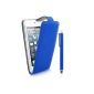 KOLAY® iPod Touch 5G Case Leather Flip Case Case in Blue + Stylus (stylus) for the new Apple iPod Touch 5G (5th Generation - 32GB 64GB - newest model)