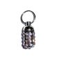 SLEEVE Namensanhänger ~~ ~~ CRYSTAL dog tag / tags / ID holder for dog collars. Silberfarben with sparkling rhinestones including pendant ring (Misc.)