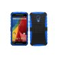 Samrick Permanently Anti-shock, shockproof case with display stand for Motorola Moto G2 blue (accessory)