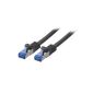 BIGtec 1m CAT.7 Ethernet LAN Patch Cable Gigabit network cable patch cable black copper cable (RJ45, Cat 7, S / FTP PIMF, 1000 Mbit / s) 2 x RJ45 connectors ideal for switch, DSL connections, patch panels, patch panel, router, modem, Access Point and other devices with RJ45 connection, cable CAT CAT cable CAT7 CAT 7 (Electronics)