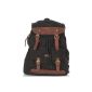 Hiking Backpack Travel Bag Canvas and Leather Bag Vintage Portable for Sony Canon Nikon Olympus DSLR ipad 2 ipad 3 iPad Mini Google NEXUS 10 (Black)