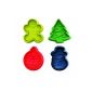 Ibili 733100 Set of 4 cutters with Christmas push (Housewares)