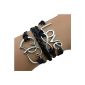 Infinite Love Heart Bracelet and / Infinity / One Direction - Black / Silver (Jewelry)
