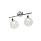 Nino Lamps Spider 83360206 halogen ceiling consisting of a chrome bar 30 cm and 2-sphere lenses with steel lattice (Food)