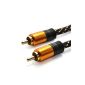 Tech'Import - Coaxial Cable Audio / Video - Male RCA connectors, braided nylon cord.  Length 1.5 m (Electronics)