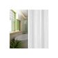 Textile shower curtain white striped 240x180 INCL.  RINGS 240 x 180 DAMASCUS!  SHOWER CURTAIN WHITE!  (Home)